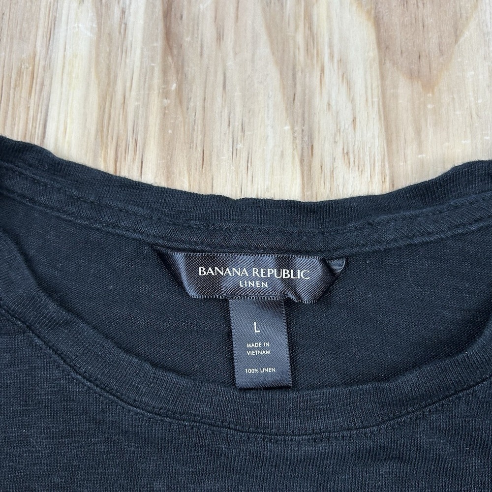 Banana Republic Women's Large Black Linen Sleeveless Asymmetrical Top Tunic - Picture 2 of 8